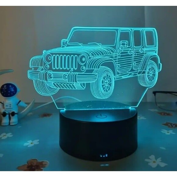 3D Illusion LampJEEP Pattern USB Creative 3D Night Light, Off-Road Enthusiast Gi - Picture 5 of 7